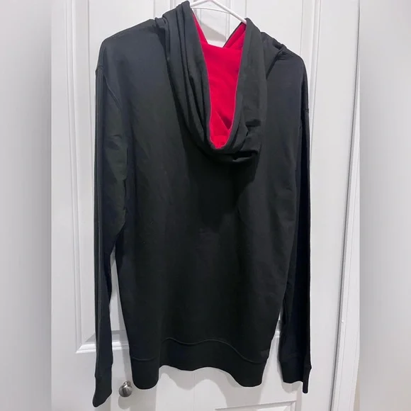 Swim Mom Oversized SzL Lightweight Hoodie Black W/Red & Blue Glitter Bling - Picture 3 of 6